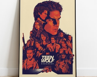 Póster de Teen Wolf, impresión de la serie, arte mural, regalo para fans de la serie.