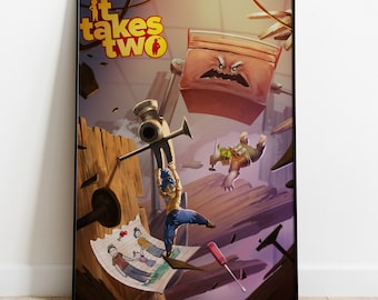 Ci vogliono due persone per il poster, stampa del gioco, decorazione da parete, regalo per i giocatori