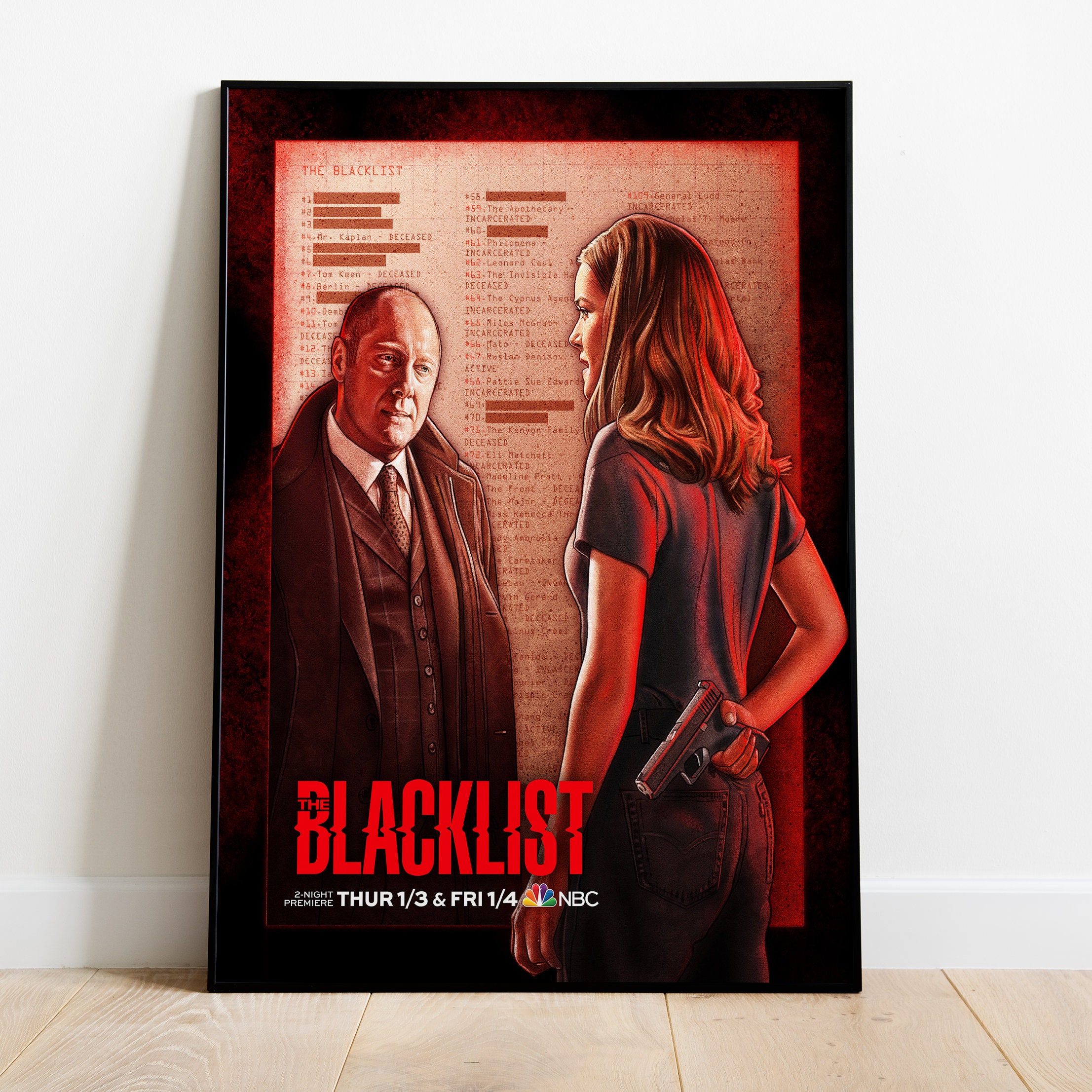 The Blacklist Poster, Tv Series Print, Wall Art, Gift for Tv Show Fans ...