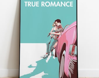 True Romance Poster, Movie Print, Wandkunst, Geschenk für Filmfans