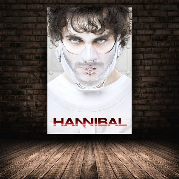 Hannibal Poster, Mads Mikkelsen Wandkunst, gerollte Leinwand, gedehnte Option, TV-Serie Geschenk