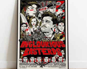 Poster di Bastardi senza gloria, stampa cinematografica, decorazione da parete, regalo per gli appassionati di cinema