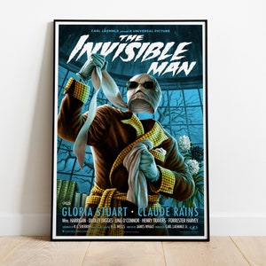 The Invisible Man Poster, Movie Print, Wall Art, Gift for Film Fans
