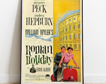 Roman Holiday Poster, Movie Print, Wall Art, Gift for Film Fans