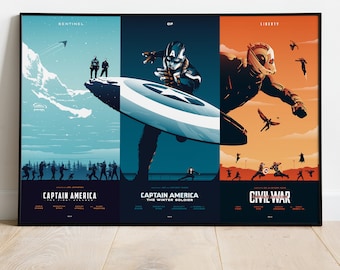 Pôster do Capitão América, Impressão do Filme, Arte de Parede, Presente para Fãs de Cinema