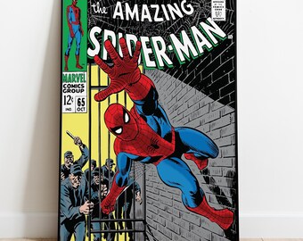 スパイダーマンのコミックブックカバーキャンバスポスター、マイルス
