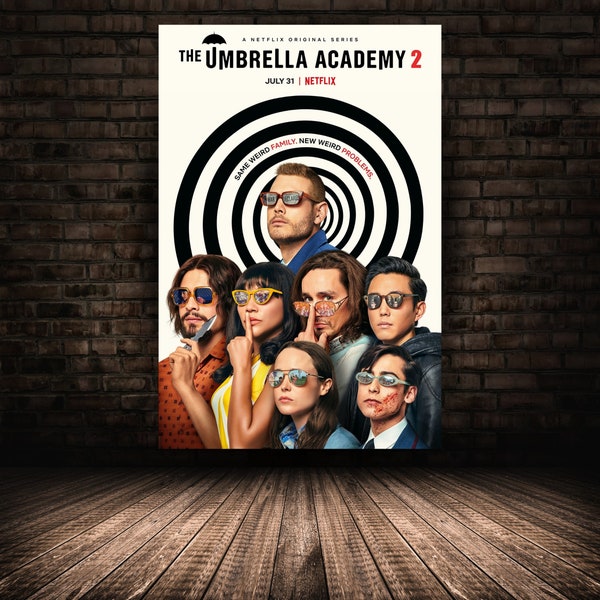 The Umbrella Academy Poster, Elliot Page Wall Art, Rolled Canvas Print, Stretched Canvas Option, Tv Show Gift