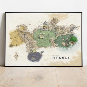 The Legend of Zelda-kaartposter, gameprint, kunst aan de muur, cadeau voor gamers
