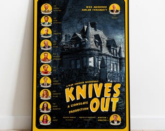 Poster di Knives Out, stampa cinematografica, decorazione da parete, regalo per gli appassionati di cinema