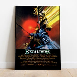 Excalibur Poster, Movie Print, Wall Art, Gift for Film Fans