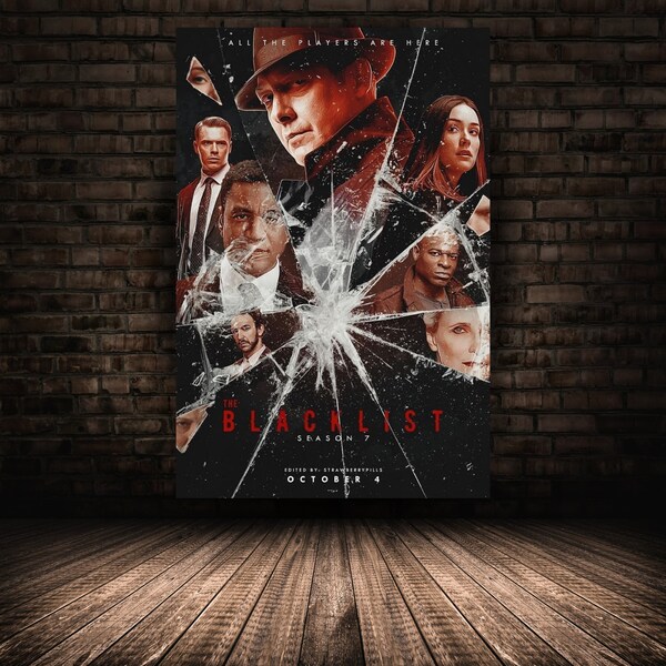 The Blacklist Poster, James Spader Wall Art, Rolled Canvas Print, Stretched Option, Tv Series Gift