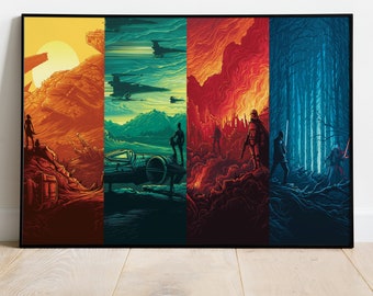Poster di Star Wars, stampa cinematografica, decorazione da parete, regalo per gli appassionati di cinema