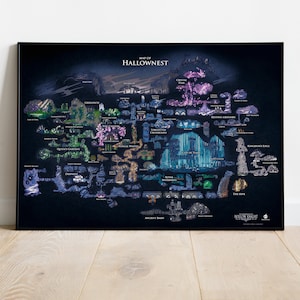 Póster del mapa de Hollow Knight, impresión del juego, arte mural, regalo para gamers