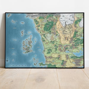 Kaartposter Dungeons & Dragons, gameprint, kunst aan de muur, cadeau voor gamers