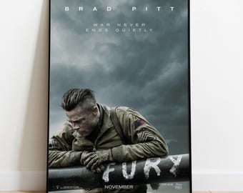 Poster di Fury, stampa del film, decorazione murale, regalo per gli appassionati di cinema