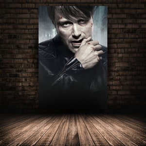 Hannibal Poster, Mads Mikkelsen Wall Art, Rolled Canvas Print, Stretched Option, Tv Series Gift Design 5