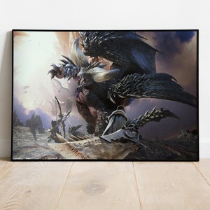 Monster Hunter World Poster, Game Print, Wall Art, Gift for Gamers