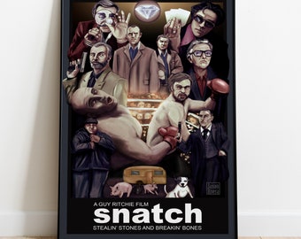 スナッチ キャンバスポスター、ブラッド・ピットプリント、映画