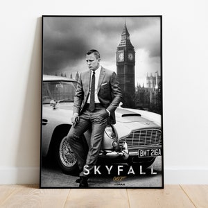 James Bond Poster, Movie Print, Wall Art, Gift for Film Fans