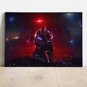 Mass Effect Canvas Poster, Commander Shepard Print, Game Wall Art