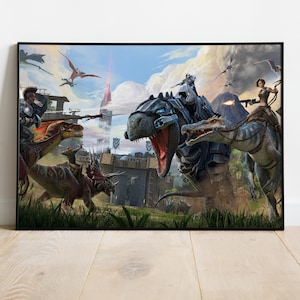 Ark Survival Evolved Poster, Spiel Poster, Wandkunst, Geschenk für Gamer