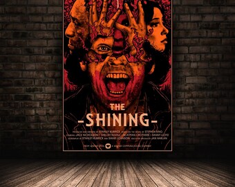 The Shining Movie Poster, Jack Nicholson Wall Art, Stretched Option, Unique Home Decor, Canvas Print, Ideal Gift for Film