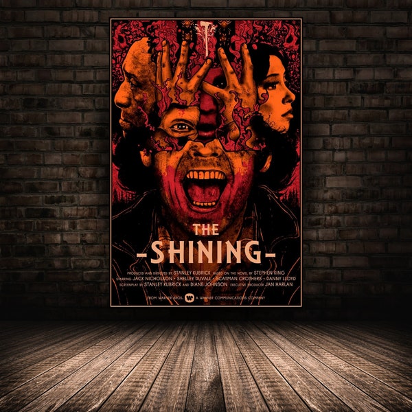 The Shining Movie Poster, Jack Nicholson Wall Art, Stretched Option, Unique Home Decor, Canvas Print, Ideal Gift for Film