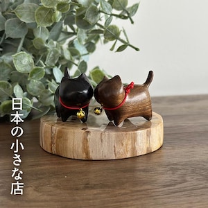 ミニ猫の置物 - 手作りのかわいい小さな猫の置物セット、黒猫、猫好きへのギフト、ミニマリスト猫、日本の猫