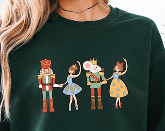 Christmas Nutcracker Sweatshirt, Sugar Plum Fairy Ballet Crewneck