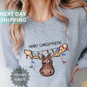 Christmas Moose Shirt Moose Gift Hunting Gifts for Men Funny Christmas Sweater Moose Sweater Nature Sweatshirt Moose Lover Sweatshirt Etsy