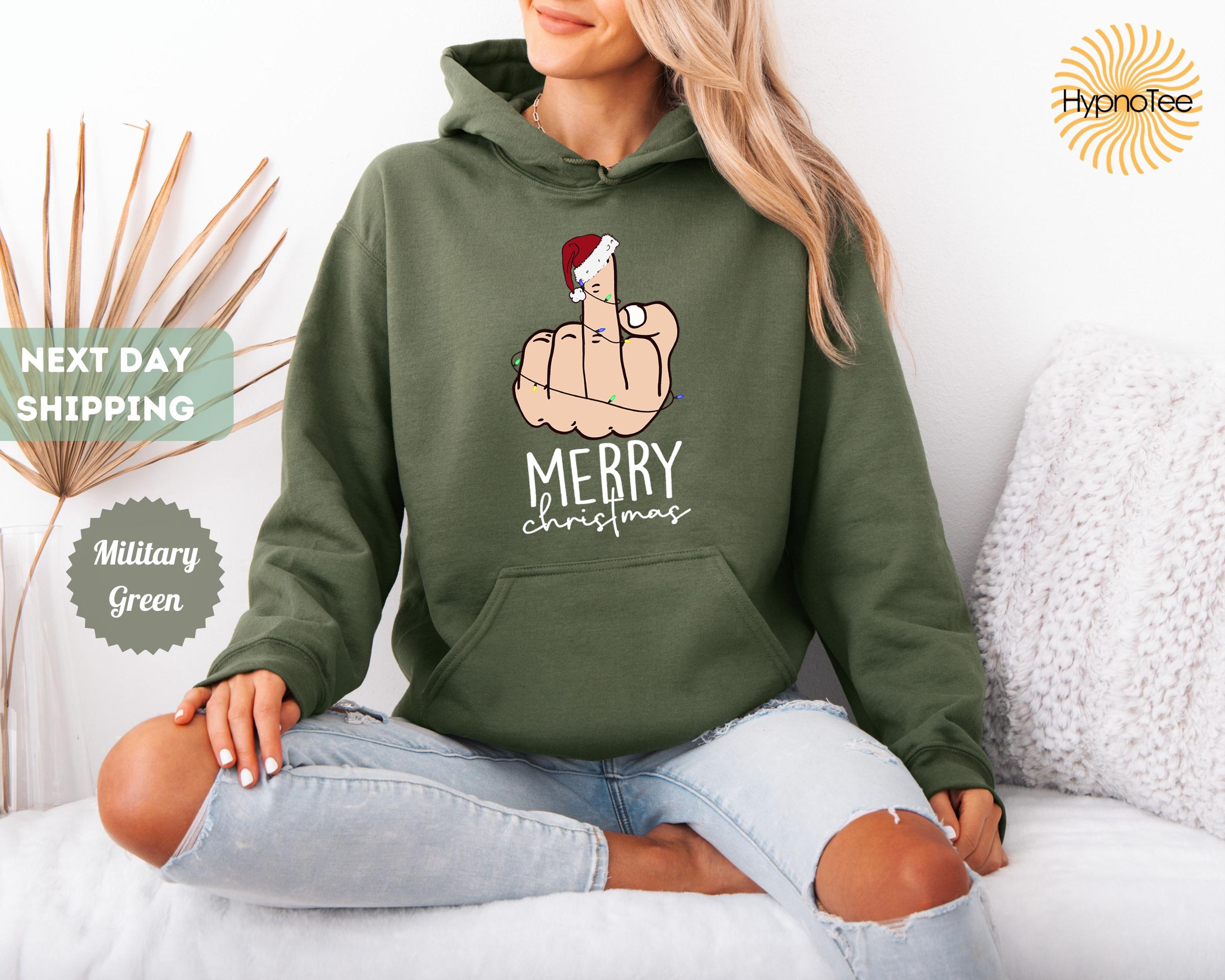 Funny Middle Finger Christmas Sweatshirt, Rude Holiday Jumper - Etsy