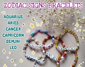 ASTROLOGY bracelet zodiac sign bracelet horoscope astrology girl aquarius bracelet aries cancer bracelet capricorn gemini bracelet leo