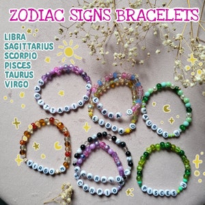 ASTROLOGY bracelet zodiac sign bracelet horoscope astrology girl libra bracelet pisces sagittarius bracelet scorpio taurus bracelet virgo