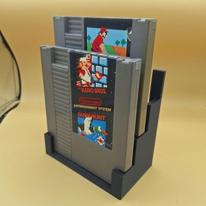 NES Game Cartridge Display Stand, Tiered, Options Up To 5 Carts, 3D Printed, Straight Variation
