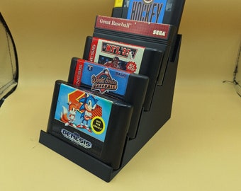 Sega Genesis Game Cartridge Display Stand: Tiered 3D Printed Holder