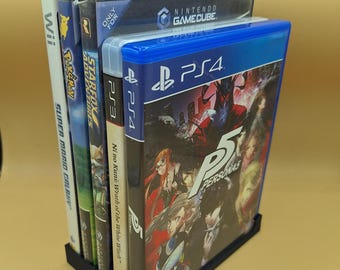Video Game / DVD Case Storage Tray in 5, 10, or 15 Slots, 3D Printed