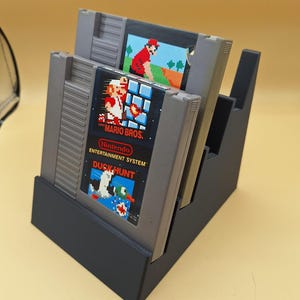 NES Game Cartridge Display Stand, Tiered, Options Up to 5 Carts, 3D Printed, Choice of Colors