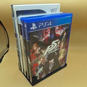 Video Game / DVD Case Organizer Tray in 5, 10, or 15 Slots, 3D Printed, Rounded Stabilizers