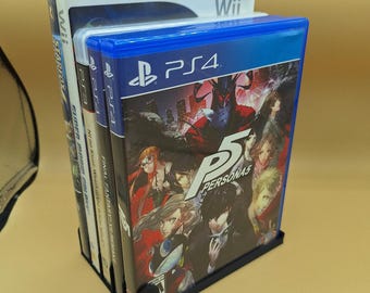 Video Game / DVD Case Organizer Tray in 5, 10, or 15 Slots, 3D Printed, Rounded Stabilizers