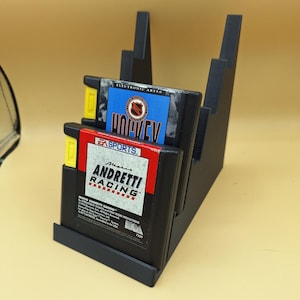 Sega Genesis Tall EA Game Cartridge Display Stand, Tiered, Options Up To 5 Carts, 3D Printed, Choice of Colors