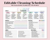Editable Cleaning Schedule Printable Yearly Cleaning Checklist Editable Cleaning Planner ADHD Cleaning List Household Cleaning Printable PDF