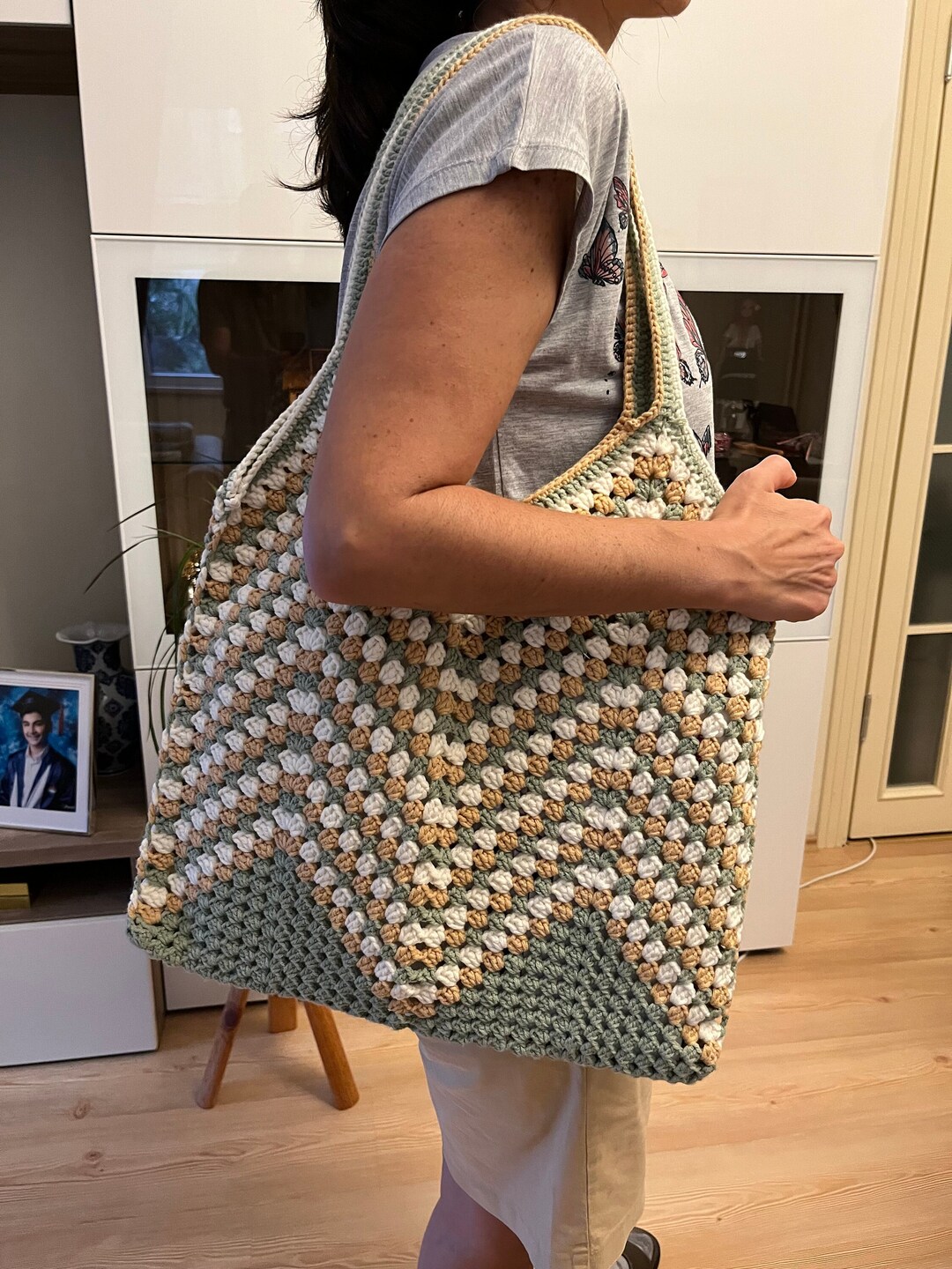 Handmade Knitted Patterned Shoulder Bag Etsy