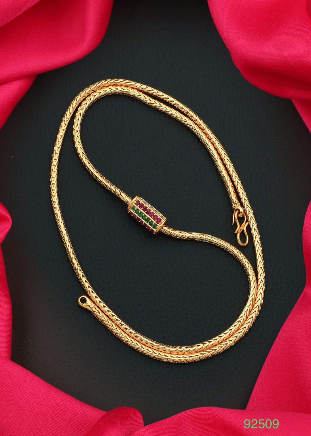 Chain Mopper Gold-plated Mop Chain: South Indian Cubic Zirconia Saradu - Etsy