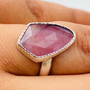 Amethyst Ring, Handmade Ring, 925 Sterling Silver Ring, Simple Band Ring, Women Ring, Silver Jewelry, Beautiful Ring, Natural Stone Ring,