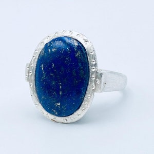 Lapis Lazuli Ring, Handmade Ring, 92.5% Sterling Silver Ring, Lapis Silver Ring, 925 Solid Sterling Silver Ring, Boho Ring, Ring for Women