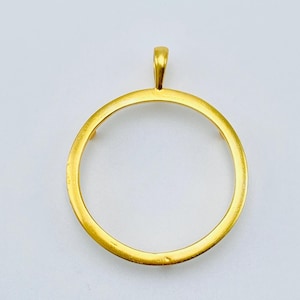 925 Sterling Silver Gold Plated Bezel Pendant: Coin Connector, Jewelry Making