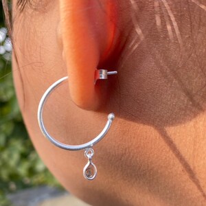 Silber Diamant polki -Handgemachte Ohrringe, 925 Sterling Silber, diamant ungeschliffen - Geschenk für Sie