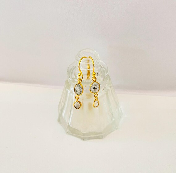 Boucles d'oreilles argent plaquage or 18k diamants gra certificat - Montres & Bijoux