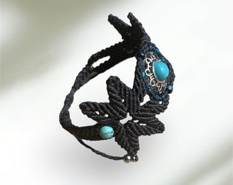 Bracelet turquoise micro macramé