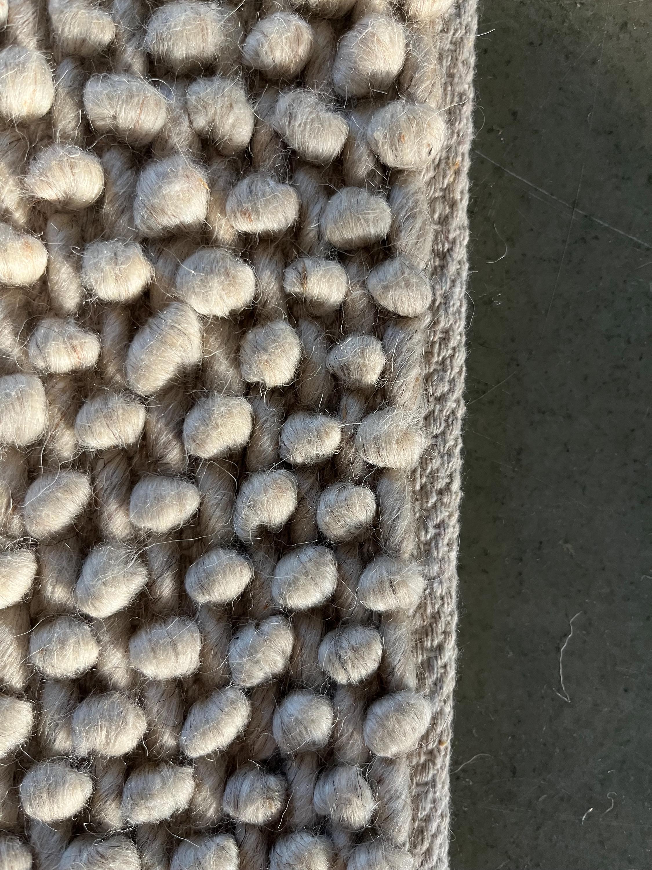 Bumpy Wool Rug Handwoven Chunky Wool Pebble Rug – Soft Ivory Textured Area Rug - Etsy
